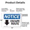 Signmission Escape Route (Down Arrow), 14 in W x Rectangle, Plastic OS-2PACK-NS-P-1014-L-12134 - alternate 7